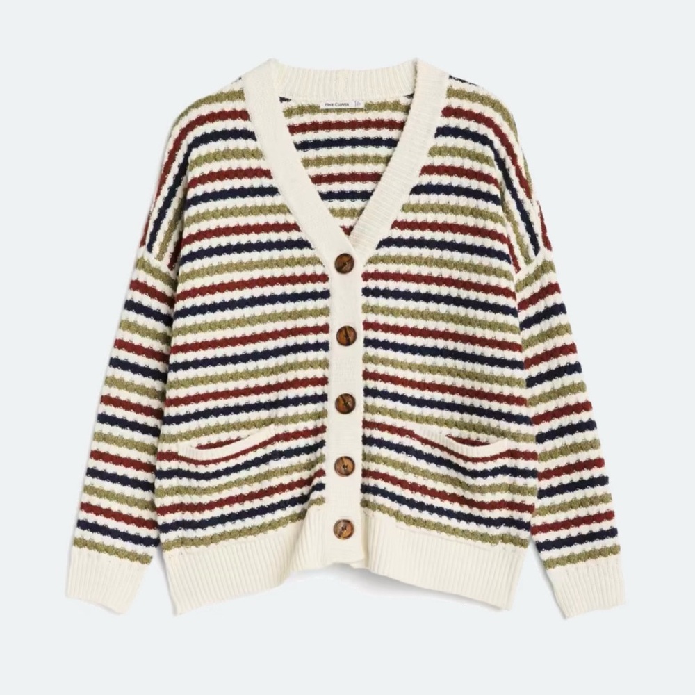 Pink Clover Multicolor Striped Cardigan